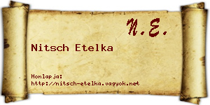 Nitsch Etelka névjegykártya